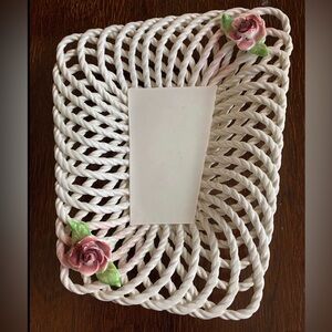 Vintage Reticulated Capodiamonte Vanity Tray